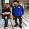 صورة.. لميس الحديدي تلتقي محمد صلاح قبل مباراة مصر والبرتغال
