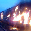 حريق هائل في قطار بالمنوفية