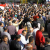 مسيرة شبرا ترفع أوانى طهى فارغة