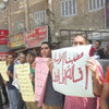 وقفة احتجاجية لاهالى الخانكة للمطالبة بإقالة المحافظ ورئيس المدينة