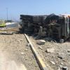 وفاة سائق شاحنة بحادث تدهور على طريق يبسة في الفجيرة