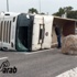إنقلاب شاحنة بالقرب من حتسور وإصابة شخص بجراح متفاوتة