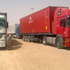 انتظام حركة دخول الشاحنات الاردنية عبر "طريبيل".. مصور