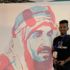 طالب سعودي يرسم لوحة لمحمد بن راشد بطريقة مبتكرة طالب سعودي يرسم لوحة لمحمد بن راشد بطريقة مبتكرة