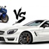 فيديو: مرسيدس SL 63 AMG تستعرض عضلاتها أمام دراجة Yamaha R1