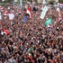 متظاهرو رابعة يهتفون ضد التليفزيون المصري